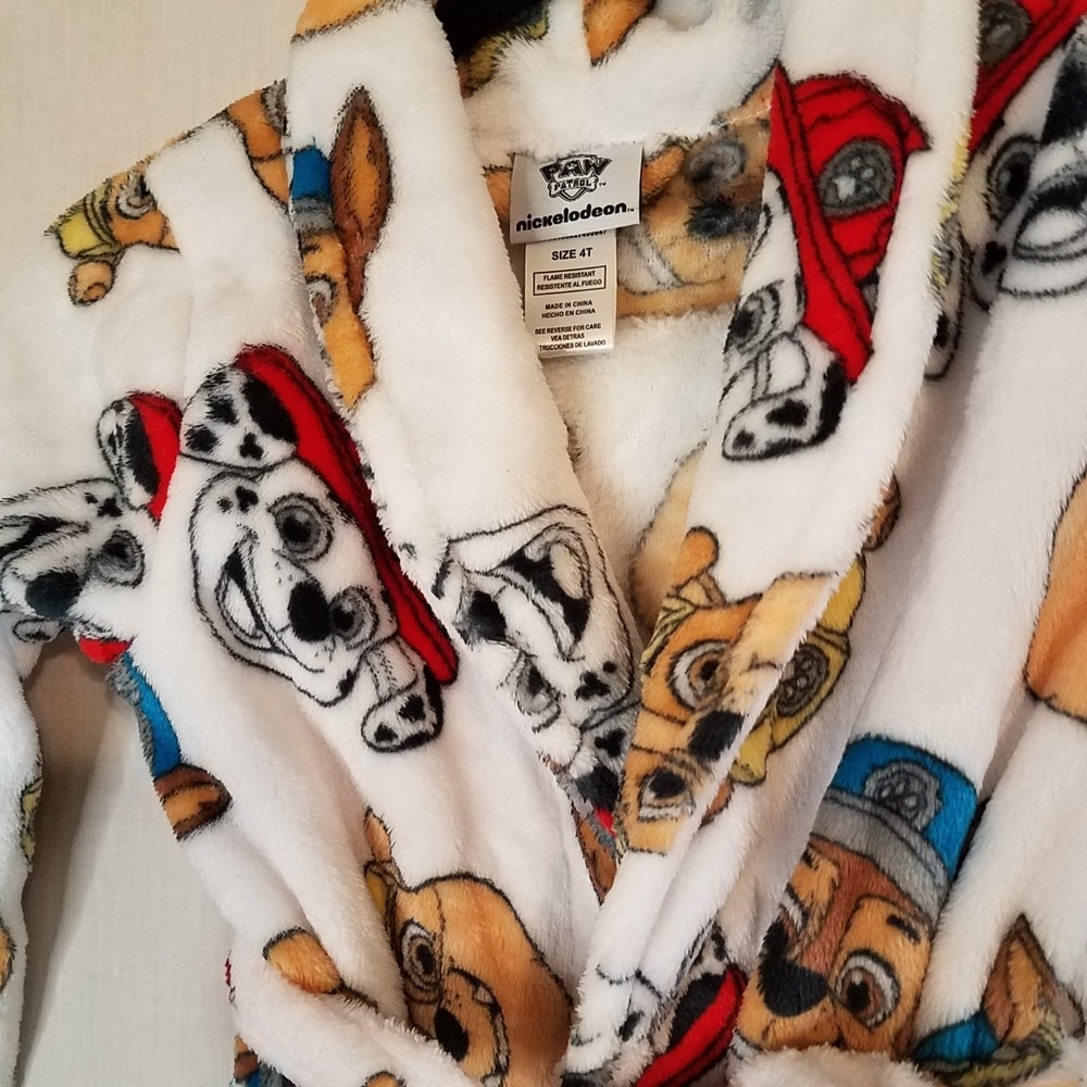 PAW Patrol Toddler Unisex Pajama Robe Plush Velvet Fleece Bathrobe 4T NWT - Picture 3 of 4